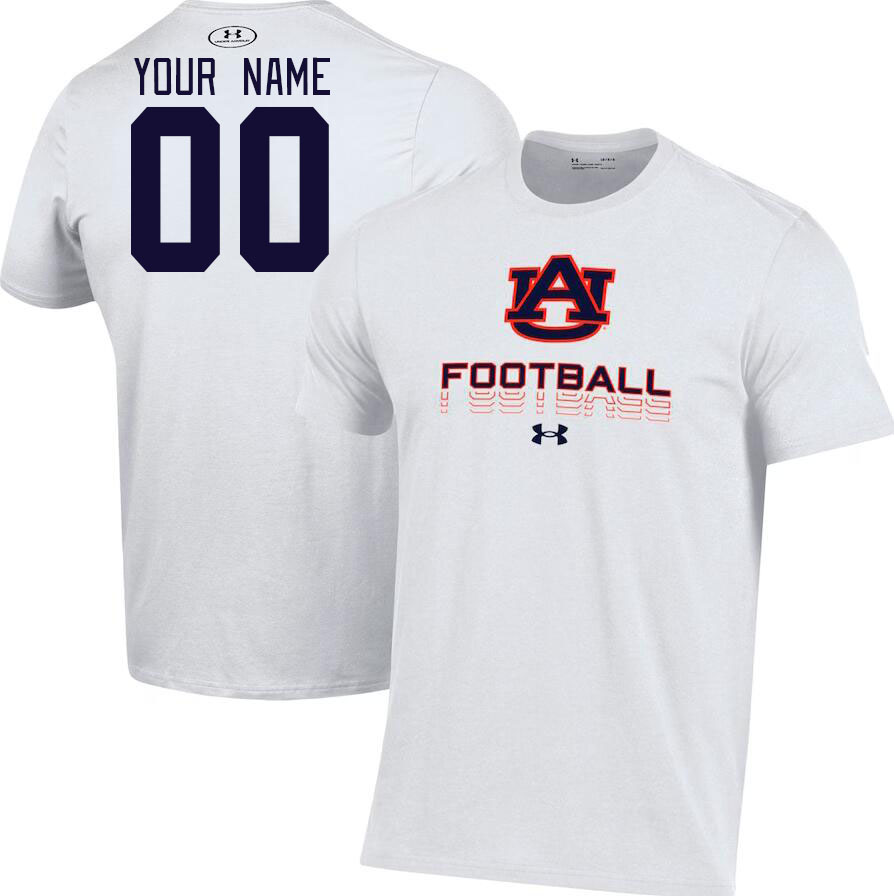 Custom Auburn Tigers Name And Number College Tshirt-White